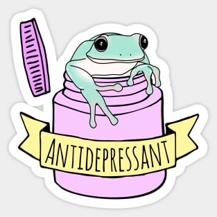 Antidepressant White Tree Frog Sticker